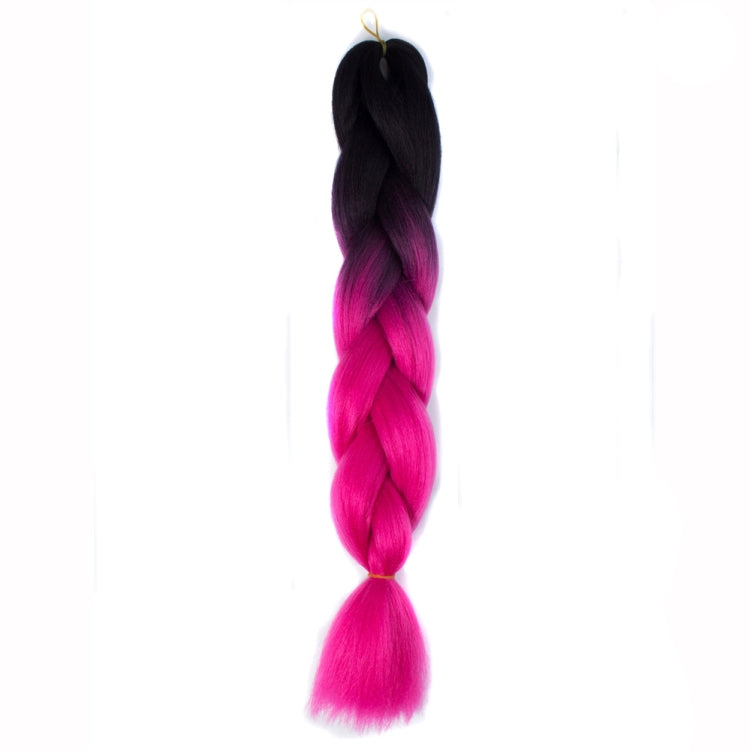 Fashion Color Gradient Individual Braid Wigs Chemical Fiber Big Braids, Length: 60cm(01Black+Rose Red) - free shipping - PMC TechLife - Order now!