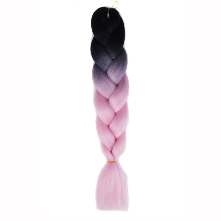 Fashion Color Gradient Individual Braid Wigs Chemical Fiber Big Braids, Length: 60cm(02Black+Pink) - free shipping - PMC TechLife - Order now!