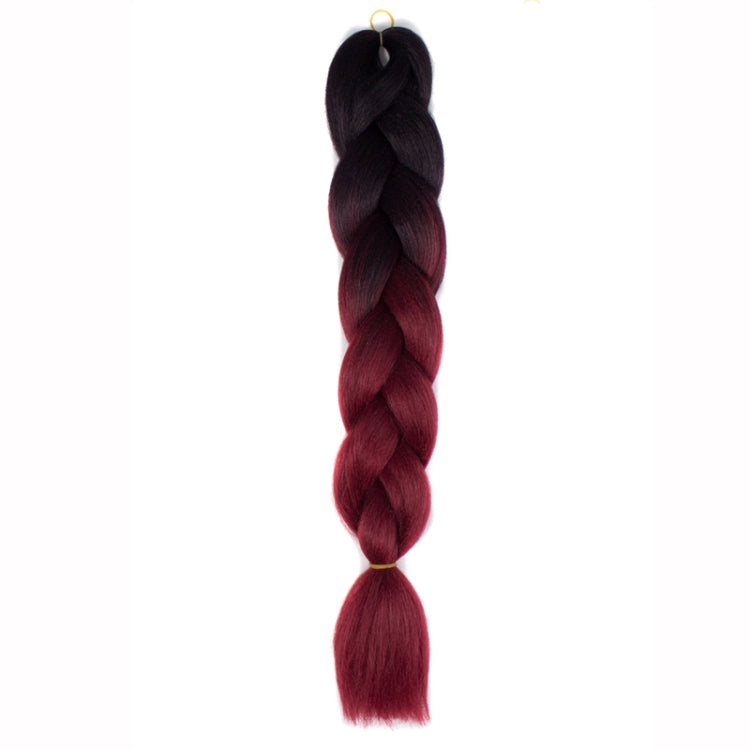 Fashion Color Gradient Individual Braid Wigs Chemical Fiber Big Braids, Length: 60cm(08Black+Wine Red) - free shipping - PMC TechLife - Order now!