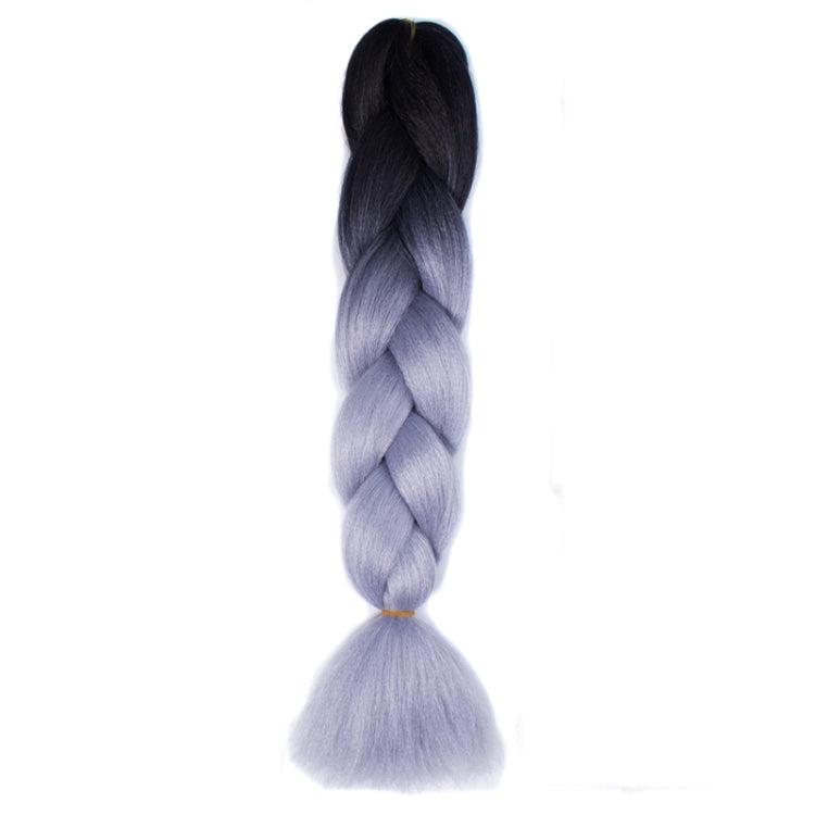 Fashion Color Gradient Individual Braid Wigs Chemical Fiber Big Braids, Length: 60cm(15Black+Silver Grey) - free shipping - PMC TechLife - Order now!
