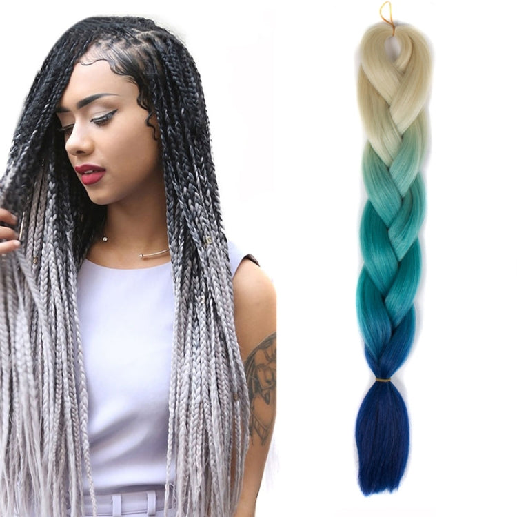 Fashion Color Gradient Individual Braid Wigs Chemical Fiber Big Braids, Length: 60cm(26Beige Lake Blue Sapphire) - free shipping - PMC TechLife - Order now!