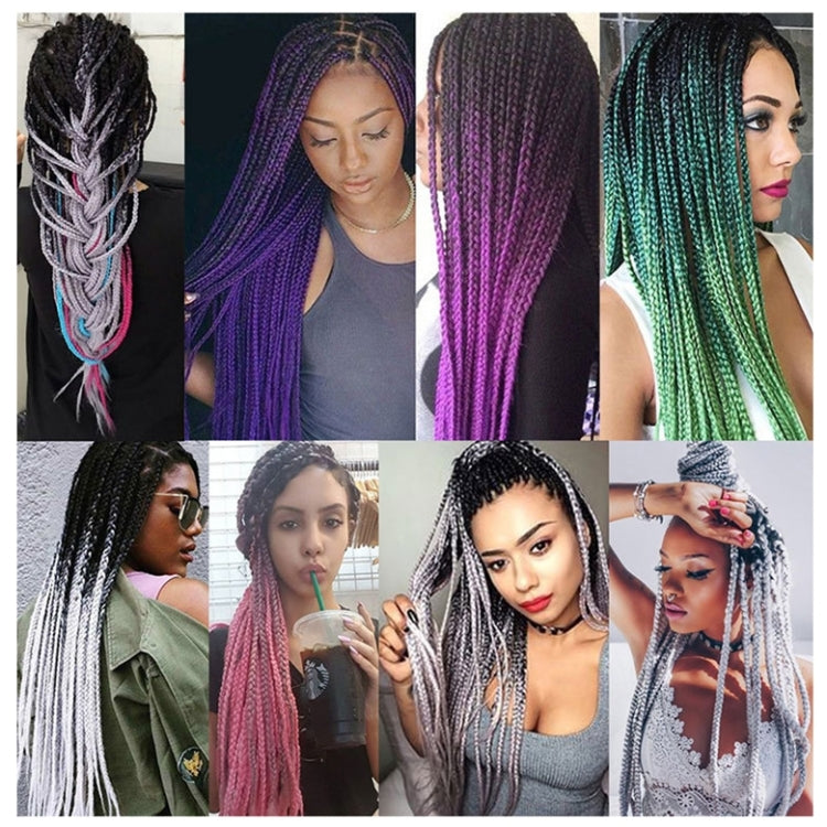 Fashion Color Gradient Individual Braid Wigs Chemical Fiber Big Braids, Length: 60cm(28Black+Pink+Lake Blue) - free shipping - PMC TechLife - Order now!