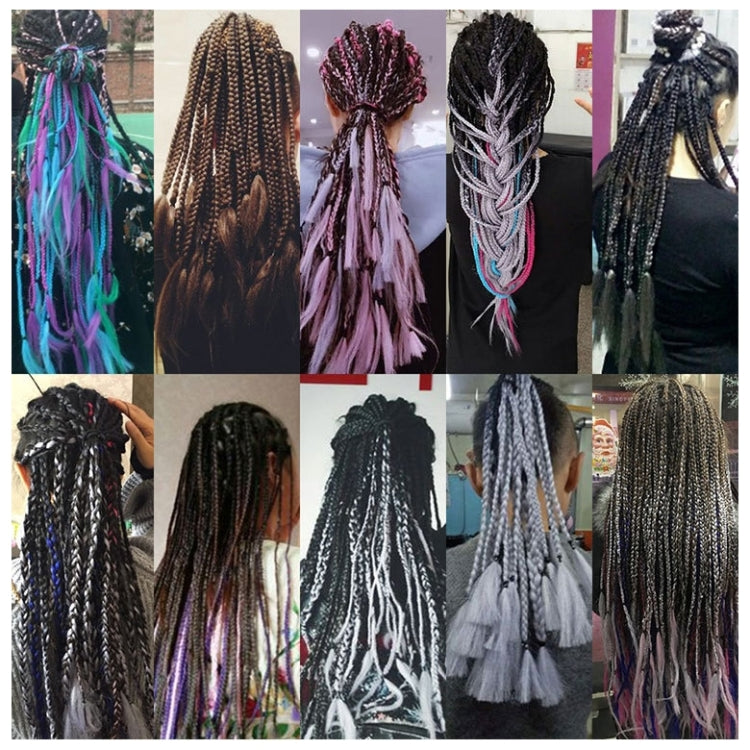 Fashion Color Gradient Individual Braid Wigs Chemical Fiber Big Braids, Length: 60cm(28Black+Pink+Lake Blue) - free shipping - PMC TechLife - Order now!