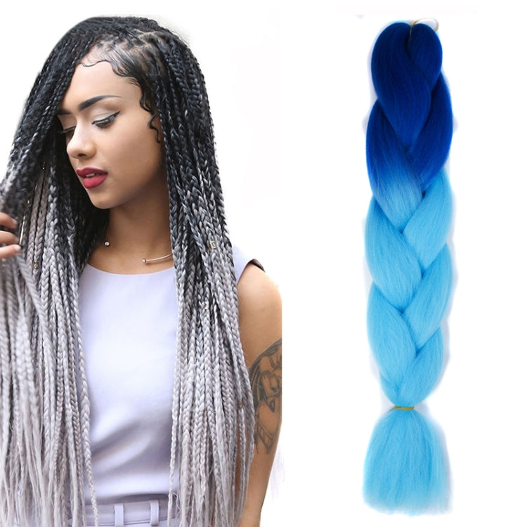 Fashion Color Gradient Individual Braid Wigs Chemical Fiber Big Braids, Length: 60cm(18Navy Blue+Sky Blue) - free shipping - PMC TechLife - Order now!