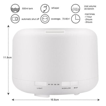 T500 Remote Control Clear White Air Humidifier Automatic Alcohol Sprayer Essential Oil Diffuser Ultrasonic Mist Maker Ultrasonic Aroma Diffuser Atomizer Color LED, Capacity: 500ml, DC 24V, US Plug - Air Purifiers & Accessories by PMC Jewellery | Online Shopping South Africa | PMC Jewellery | Buy Now Pay Later Mobicred