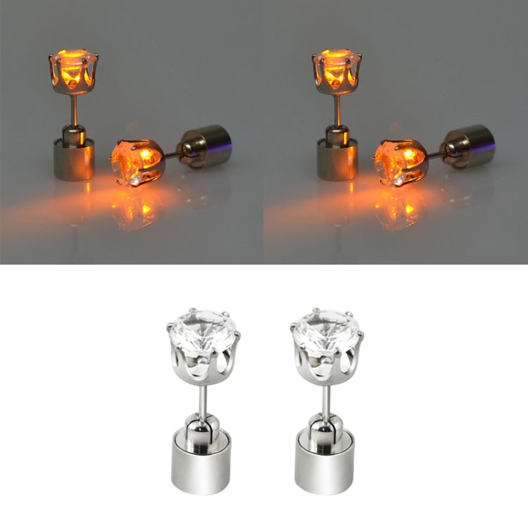 1 Pair Fashion LED Earrings Glowing Light Up Diamond Earring Stud(Orange) - Stud Earrings & Earrings by PMC Jewellery | Online Shopping South Africa | PMC Jewellery | Buy Now Pay Later Mobicred