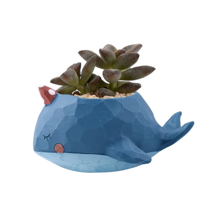 Lovely Home Garden Office Resin Cartoon Animal Whale Shaped Plant Flower Pot Decoration Animal Flower Pots Planter - Flower Pots & Planters by PMC Jewellery | Online Shopping South Africa | PMC Jewellery