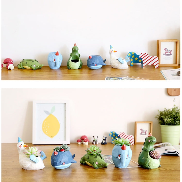 Lovely Home Garden Office Resin Cartoon Animal Whale Shaped Plant Flower Pot Decoration Animal Flower Pots Planter - Flower Pots & Planters by PMC Jewellery | Online Shopping South Africa | PMC Jewellery