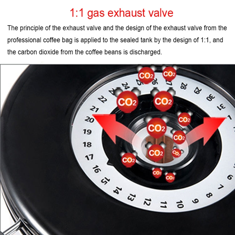 1200ml Stainless Steel Sealed Food Coffee Grounds Bean Storage Container with Built-in CO2 Gas Vent Valve & Calendar (Red) - Coffee Tools by PMC TechLife | Online Shopping South Africa | PMC TechLife | Buy Now Pay Later Mobicred