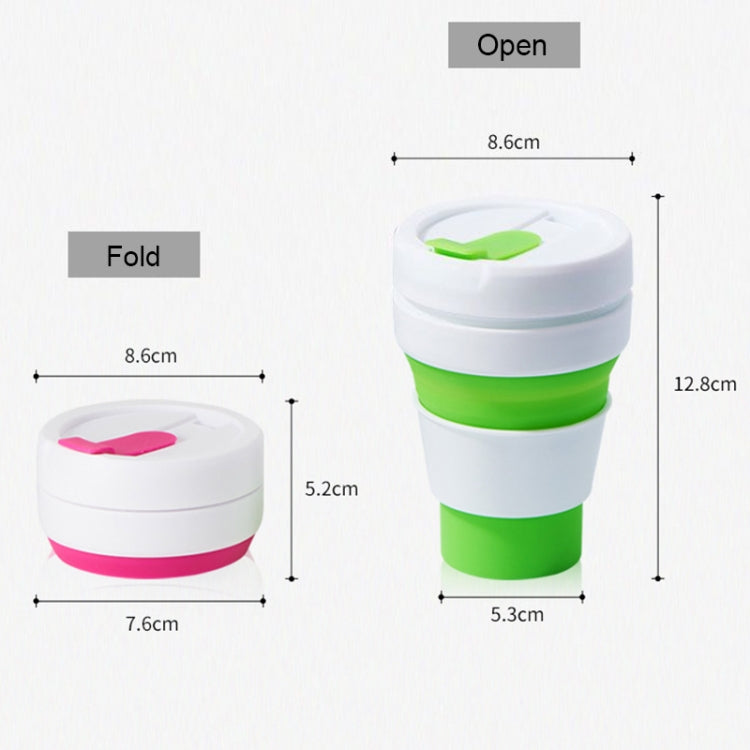 350ml Outdoor Pocket-Sized Coffee Tea Collapsible Travel Mug Silicone Cup with Lid (Green) - free shipping - PMC TechLife - Order now!