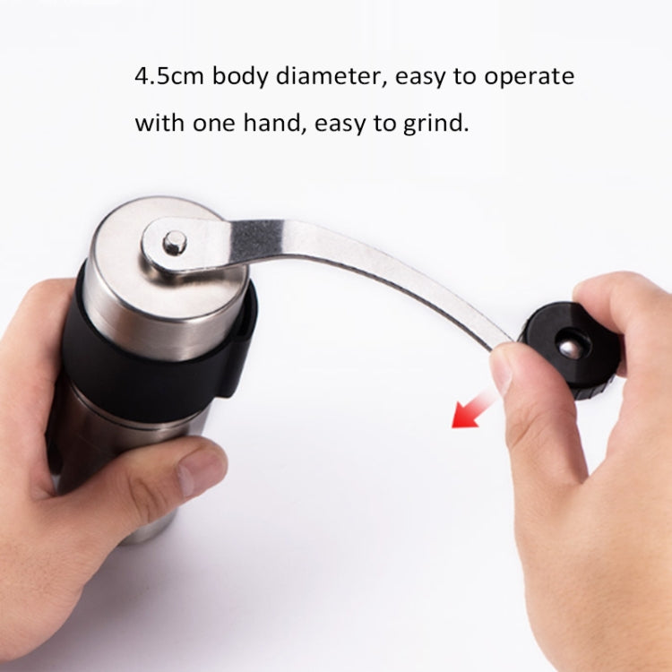 Portable Conical Burr Mill Manual Stainless Steel Hand Crank Coffee Bean Grinder with Silicone Ring, Capacity: 40g - Coffee Tools by PMC TechLife | Online Shopping South Africa | PMC TechLife | Buy Now Pay Later Mobicred