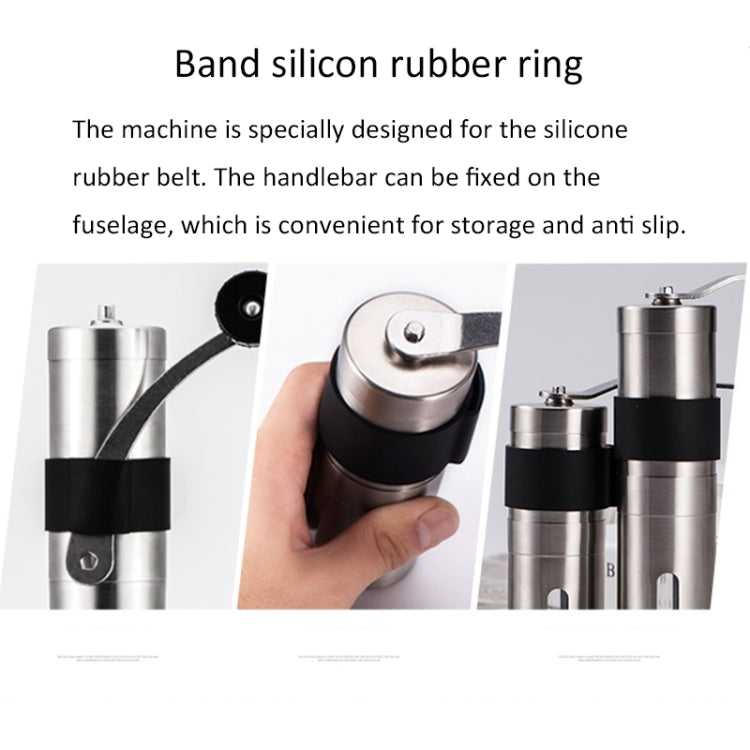 Portable Conical Burr Mill Manual Stainless Steel Hand Crank Coffee Bean Grinder with Silicone Ring, Capacity: 40g - Coffee Tools by PMC TechLife | Online Shopping South Africa | PMC TechLife | Buy Now Pay Later Mobicred