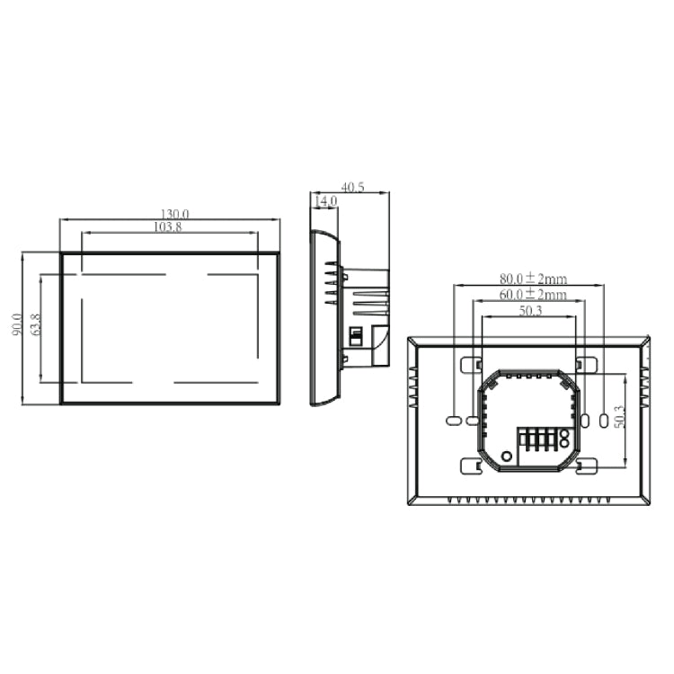 BHT-8000-GA-SS Brushed Stainless Steel Mirror Control Water Heating Energy-saving and Environmentally-friendly Smart Home Negative Display LCD Screen Round Room Thermostat without WiFi - Thermostat & Thermometer by PMC Jewellery | Online Shopping South Africa | PMC Jewellery | Buy Now Pay Later Mobicred