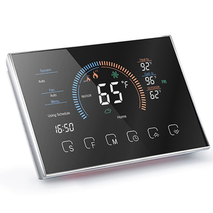 BHP-8000-SS 3H2C Smart Home Heat Pump Round Room Brushed Mirror Housing Thermostat without WiFi, AC 24V - Thermostat & Thermometer by PMC Jewellery | Online Shopping South Africa | PMC Jewellery | Buy Now Pay Later Mobicred