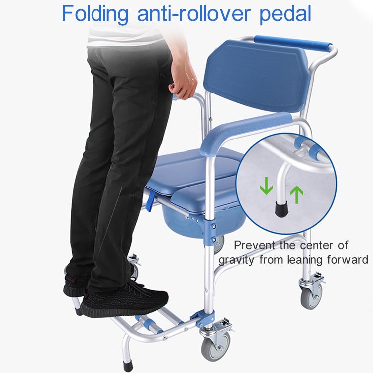 Elderly Toilet Seat Aluminum Alloy Wheelchair Pregnant Women Shower Chair with Wheels - free shipping - PMC TechLife - Order now!