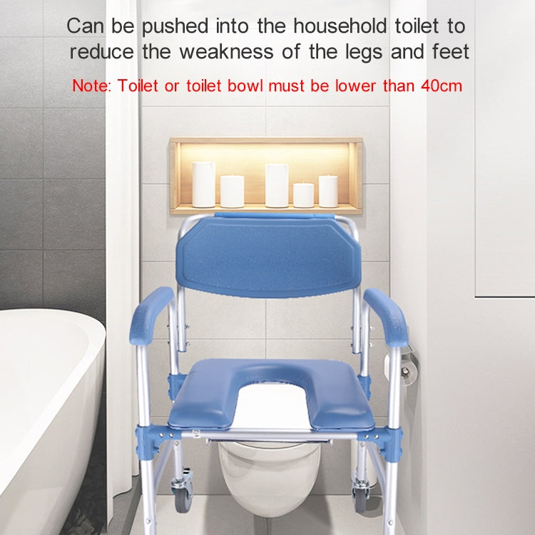 Elderly Toilet Seat Aluminum Alloy Wheelchair Pregnant Women Shower Chair with Wheels - free shipping - PMC TechLife - Order now!