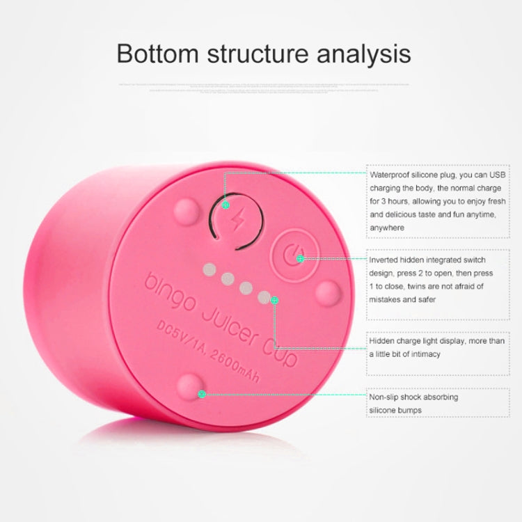 Bingo 500ml Mini Portable USB Rechargeable Electric Juicer Cup  Juicer Blender, 22000 Revolutions Per Minute(Pink) - free shipping - PMC TechLife - Order now!