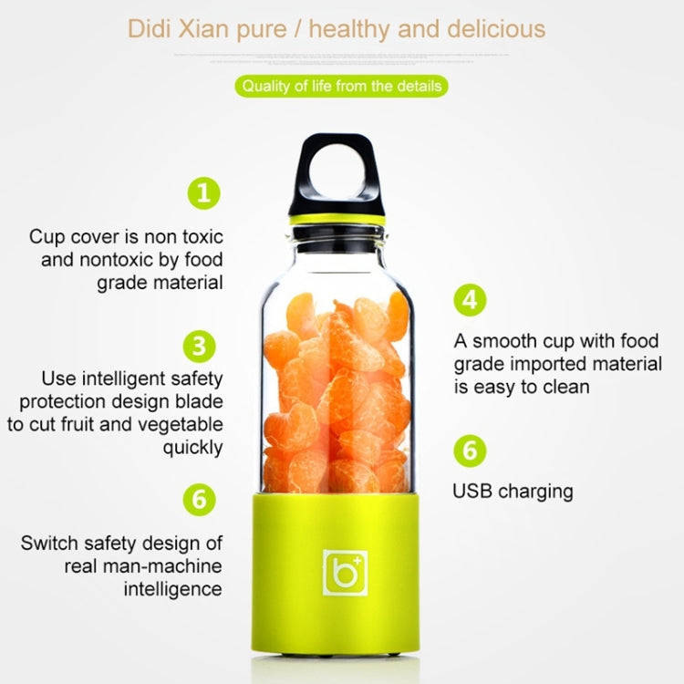 Bingo 500ml Mini Portable USB Rechargeable Electric Juicer Cup  Juicer Blender, 22000 Revolutions Per Minute(Green) - free shipping - PMC TechLife - Order now!