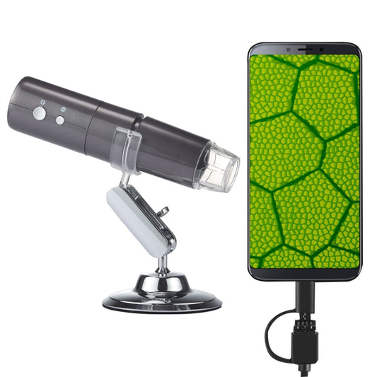 50X~1000X Magnifier HD Image Sensor 1920x1080P USB WiFi Digital Microscope with 8 LED & Professional Stand (Grey) - Digital Microscope by PMC Jewellery | Online Shopping South Africa | PMC Jewellery | Buy Now Pay Later Mobicred