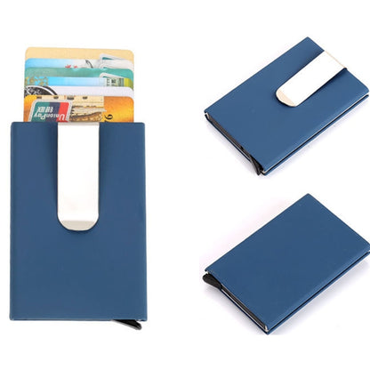 Frosted Antimagnetic Solid Color Credit Card Holder Money Clip Wallet, Size: 10*6.6cm(Blue) - Antimagnetic RFID Package by PMC Jewellery | Online Shopping South Africa | PMC Jewellery | Buy Now Pay Later Mobicred