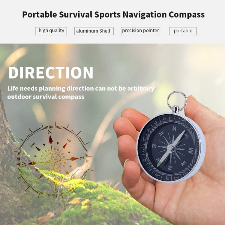 Outdoor Sports Camping Hiking Pointer Guider Aluminum Alloy Compass Hiker Navigation with Keychain, Random Color Delivery - Hiking Meter by PMC TechLife | Online Shopping South Africa | PMC TechLife