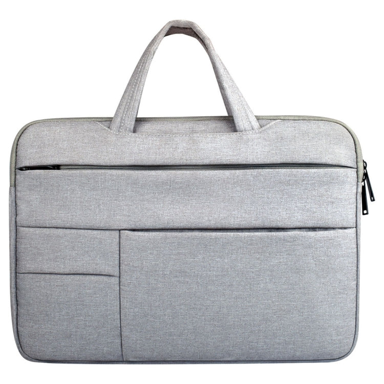 Universal Multiple Pockets Wearable Oxford Cloth Soft Portable Leisurely Handle Laptop Tablet Bag, For 12 inch and Below Macbook, Samsung, Lenovo, Sony, DELL Alienware, CHUWI, ASUS, HP (Grey) - 12.1 inch by PMC Jewellery | Online Shopping South Africa | PMC Jewellery | Buy Now Pay Later Mobicred