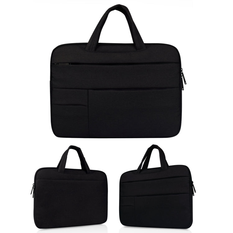 Universal Multiple Pockets Wearable Oxford Cloth Soft Portable Leisurely Handle Laptop Tablet Bag, For 14 inch and Below Macbook, Samsung, Lenovo, Sony, DELL Alienware, CHUWI, ASUS, HP (Black) - 15 inch by PMC TechLife | Online Shopping South Africa | PMC TechLife | Buy Now Pay Later Mobicred