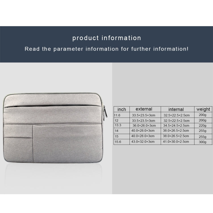 Universal Multiple Pockets Wearable Oxford Cloth Soft Portable Leisurely Laptop Tablet Bag, For 13.3 inch and Below Macbook, Samsung, Lenovo, Sony, DELL Alienware, CHUWI, ASUS, HP (Grey) - 13.3 inch by PMC Jewellery | Online Shopping South Africa | PMC Jewellery | Buy Now Pay Later Mobicred