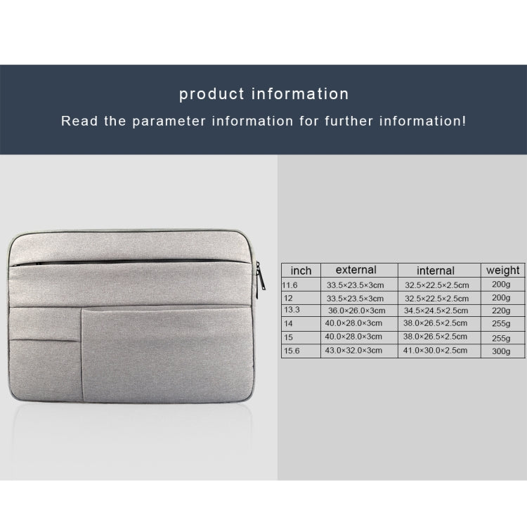 Universal Multiple Pockets Wearable Oxford Cloth Soft Portable Leisurely Laptop Tablet Bag, For 14 inch and Below Macbook, Samsung, Lenovo, Sony, DELL Alienware, CHUWI, ASUS, HP(Grey) - 15 inch by PMC Jewellery | Online Shopping South Africa | PMC Jewellery | Buy Now Pay Later Mobicred