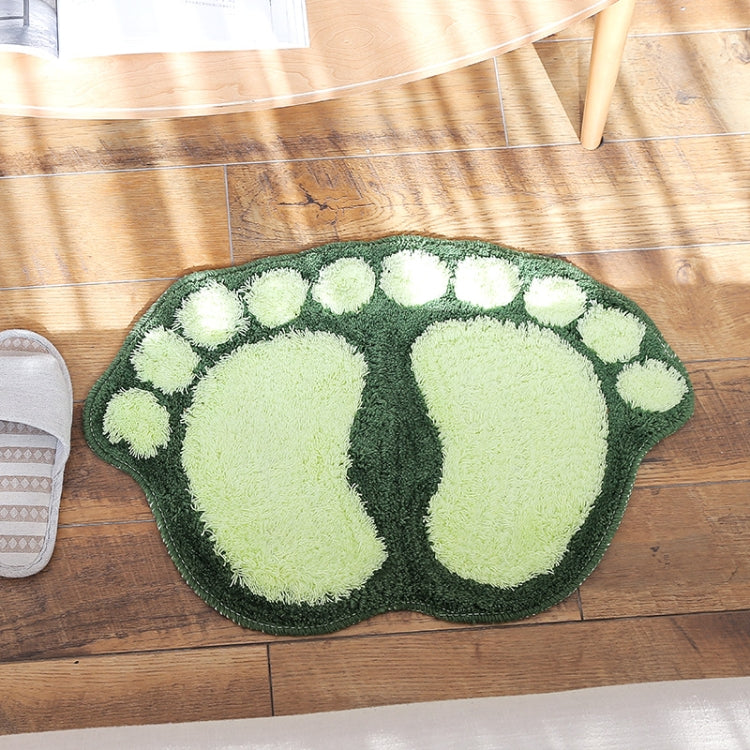 1390 Foot-shaped Non Slip Shaggy Soft Water Absorption Bedroom Bathroom Carpet Mat(Green) - Mats by PMC TechLife | Online Shopping South Africa | PMC TechLife