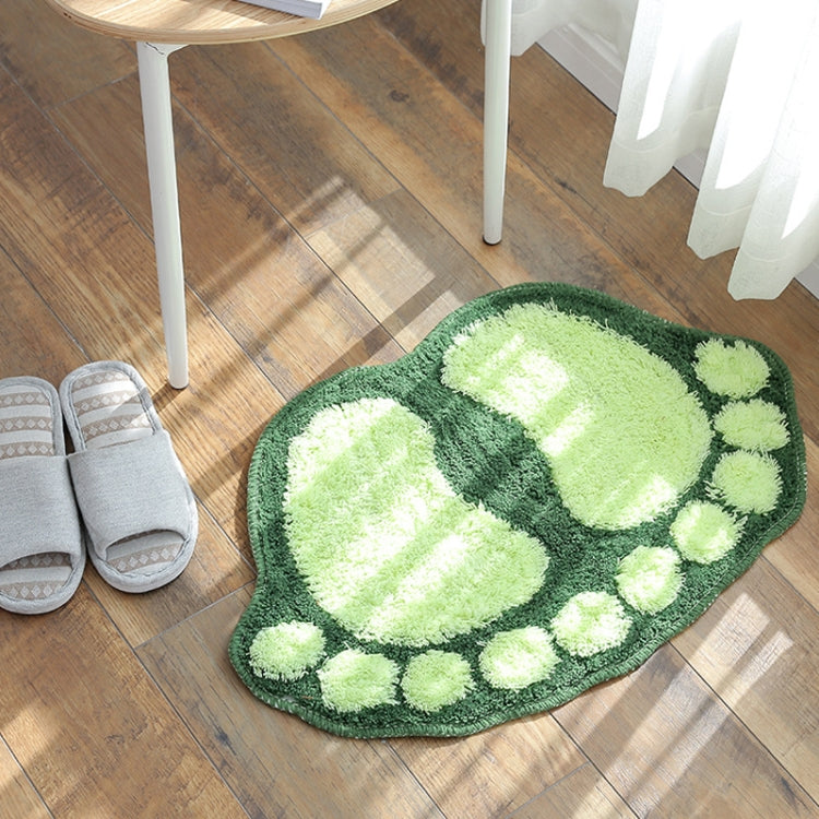 1390 Foot-shaped Non Slip Shaggy Soft Water Absorption Bedroom Bathroom Carpet Mat(Green) - Mats by PMC Jewellery | Online Shopping South Africa | PMC Jewellery