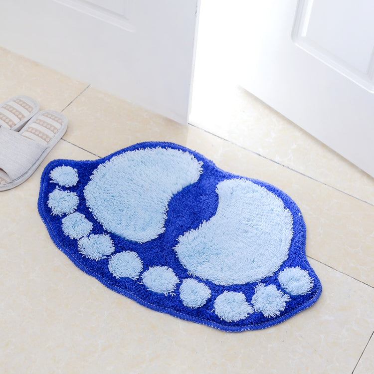 1390 Foot-shaped Non Slip Shaggy Soft Water Absorption Bedroom Bathroom Carpet Mat(Blue) - Mats by PMC TechLife | Online Shopping South Africa | PMC TechLife