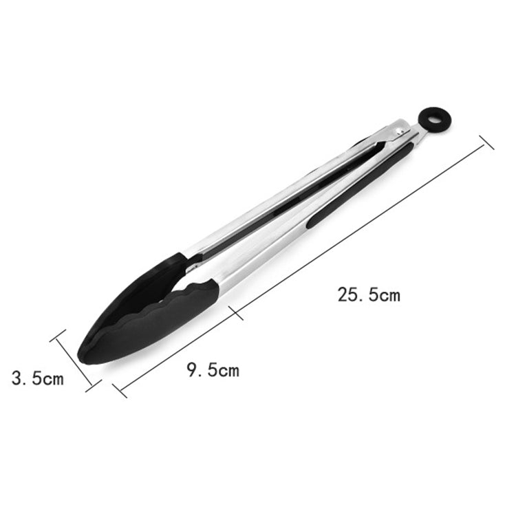 12 inch Silicone Non-slip Food Bread Barbecue BBQ Clip Tongs Kitchen Tools(Black) - Food Clips & Clips by PMC Jewellery | Online Shopping South Africa | PMC Jewellery | Buy Now Pay Later Mobicred