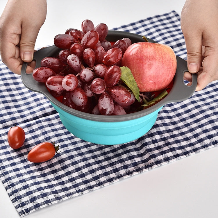 Creative Folding Vegetables Fruits Storage Basket Organizer Drain Basket, L, Size: 29.5*23.5*10cm (Blue) - Gadgets by PMC Jewellery | Online Shopping South Africa | PMC Jewellery | Buy Now Pay Later Mobicred