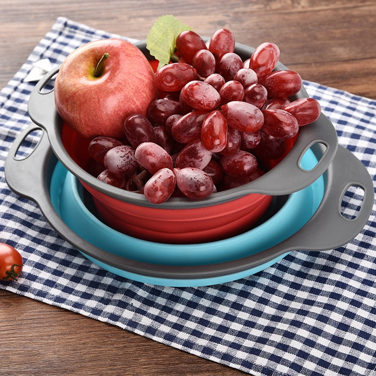 Creative Folding Vegetables Fruits Storage Basket Organizer Drain Basket, L, Size: 29.5*23.5*10cm (Blue) - Gadgets by PMC TechLife | Online Shopping South Africa | PMC TechLife | Buy Now Pay Later Mobicred