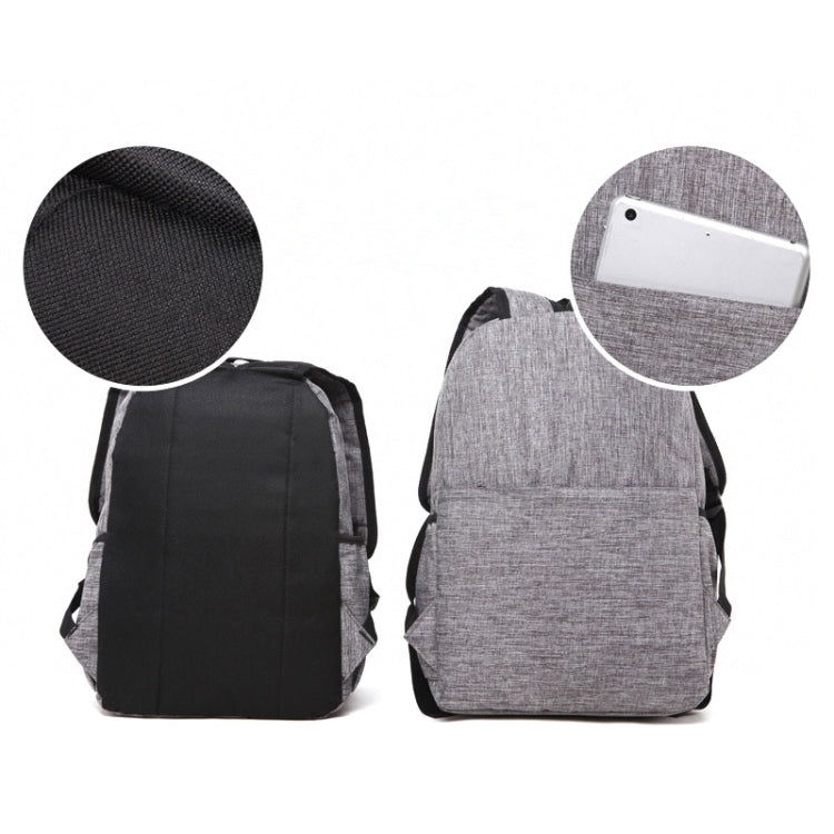 Universal Multi-Function Canvas Laptop Computer Shoulders Bag Leisurely Backpack Students Bag, Small Size: 37x26x12cm, For 13.3 inch and Below Macbook, Samsung, Lenovo, Sony, DELL Alienware, CHUWI, ASUS, HP(Grey) - Backpack by PMC Jewellery | Online Shopping South Africa | PMC Jewellery | Buy Now Pay Later Mobicred