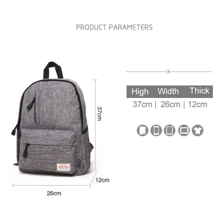 Universal Multi-Function Canvas Laptop Computer Shoulders Bag Leisurely Backpack Students Bag, Small Size: 37x26x12cm, For 13.3 inch and Below Macbook, Samsung, Lenovo, Sony, DELL Alienware, CHUWI, ASUS, HP(Grey) - Backpack by PMC Jewellery | Online Shopping South Africa | PMC Jewellery | Buy Now Pay Later Mobicred