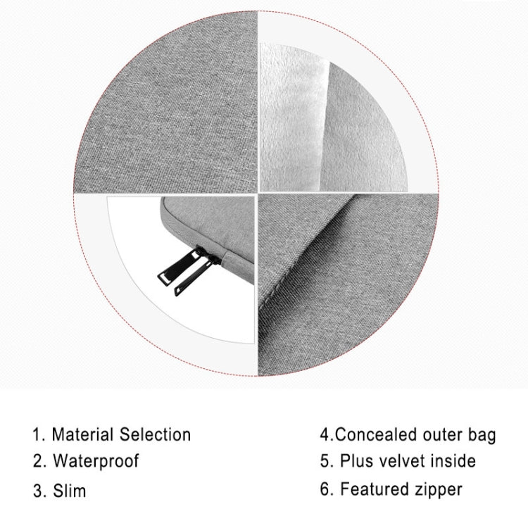 Universal Wearable Business Inner Package Laptop Tablet Bag, 12 inch and Below Macbook, Samsung, for Lenovo, Sony, DELL Alienware, CHUWI, ASUS, HP(Grey) - 12.1 inch by PMC TechLife | Online Shopping South Africa | PMC TechLife | Buy Now Pay Later Mobicred