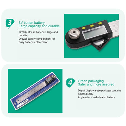 Digital Display Angle Finder Meter Protractor Goniometer Ruler, Measure Range: 500mm - Measuring Tools by PMC Jewellery | Online Shopping South Africa | PMC Jewellery | Buy Now Pay Later Mobicred