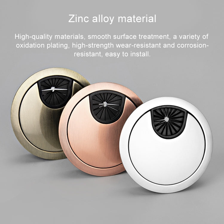 2 PCS Desk Computer Desktop Zinc Alloy Round Threading Box Hole Cover, Hole Diameter: 50mm (Red Bronze) - Furniture Accessories by PMC TechLife | Online Shopping South Africa | PMC TechLife
