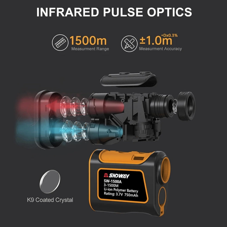 SNDWAY SW600A Handheld Outdoor Waterproof Telescope Range Finder Distance Measurer, 600m - free shipping - PMC Jewellery - Order now!