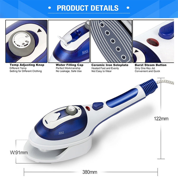 Multifunction Household Handheld Steamer Travel Portable Hand - Held Steam Hanging Hot Machine Ceramic Bottom with Flannelette Brush & Hair Brush & Measuring Cup,US Plug(Purple) - free shipping - PMC TechLife - Order now!