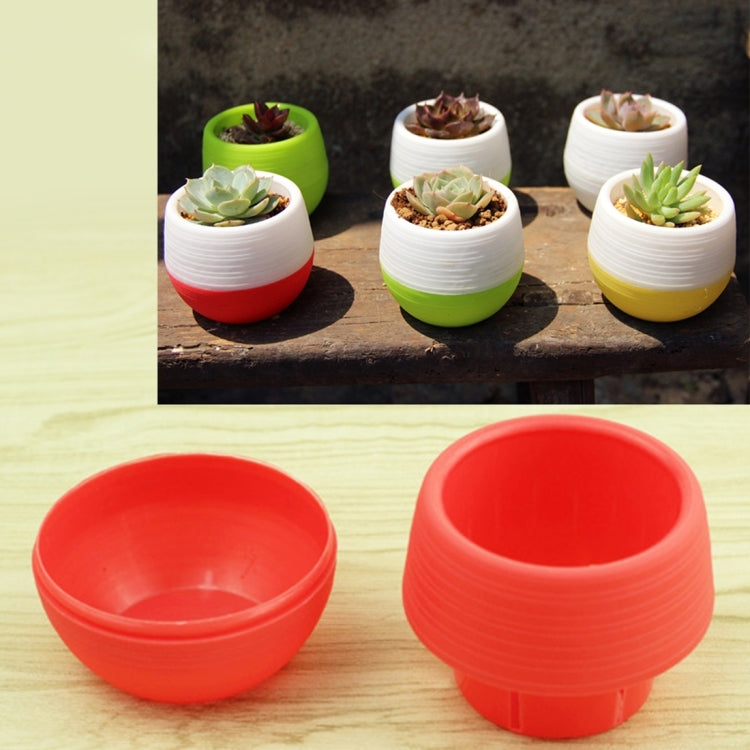 Colourful Mini Round Plastic Plant Flower Pot Garden Home Office Decoration Nursery Pots Succulent Plant Flowerpot with Water Tank, Random Color Delivery - Flower Pots & Planters by PMC Jewellery | Online Shopping South Africa | PMC Jewellery