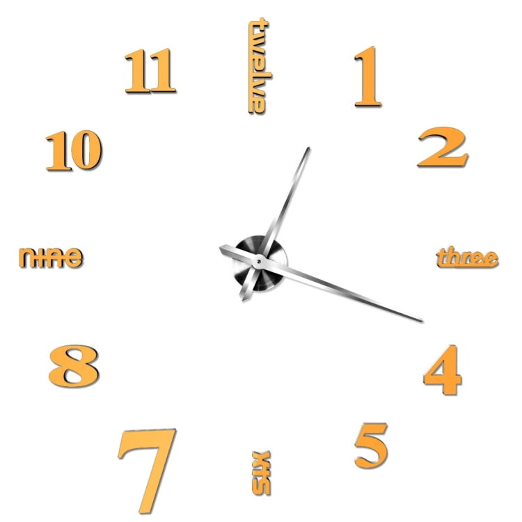 Creative 3D Mirror DIY Wall Sticker Clock, Size: 120*120cm(Gold) - DIY Clocks by PMc TechLife | Online Shopping South Africa | PMc TechLife | Buy Now Pay Later Mobicred