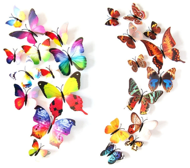 2 Sets Creative 3D Color Butterfly Wall Stickers Living Room Bedroom Decoration Supplies, Magnet Style, Random Color Delivery - Ornaments by PMC Jewellery | Online Shopping South Africa | PMC Jewellery