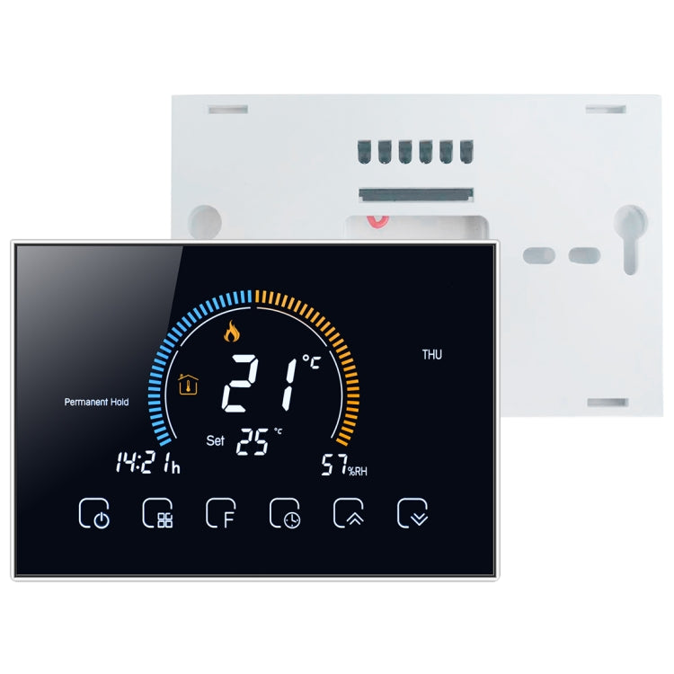 BHT-8000-GALW Control Water Heating Energy-saving and Environmentally-friendly Smart Home Negative Display LCD Screen Round Room Thermostat with WiFi(Black) - Thermostat & Thermometer by PMC Jewellery | Online Shopping South Africa | PMC Jewellery | Buy Now Pay Later Mobicred