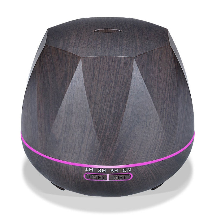 Diamond Wood Grain Remote Control Ultrasonic Humidifier Aromatherapy Machine Automatic Alcohol Sprayer with LED Lights, Capacity: 400mL, US Plug (Dark Wood Color) - free shipping - PMC TechLife - Order now!