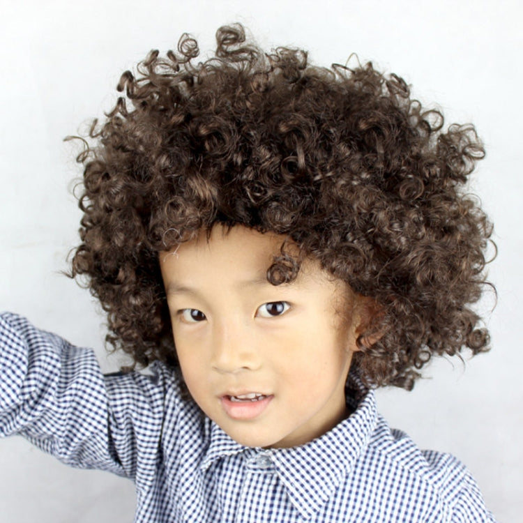 Colorful Wild-Curl Up Crown Party Cosplay Headwear Wavy Short Polyester Yarn Made Wigs For Adult And Child(Brown) - free shipping - PMC TechLife - Order now!