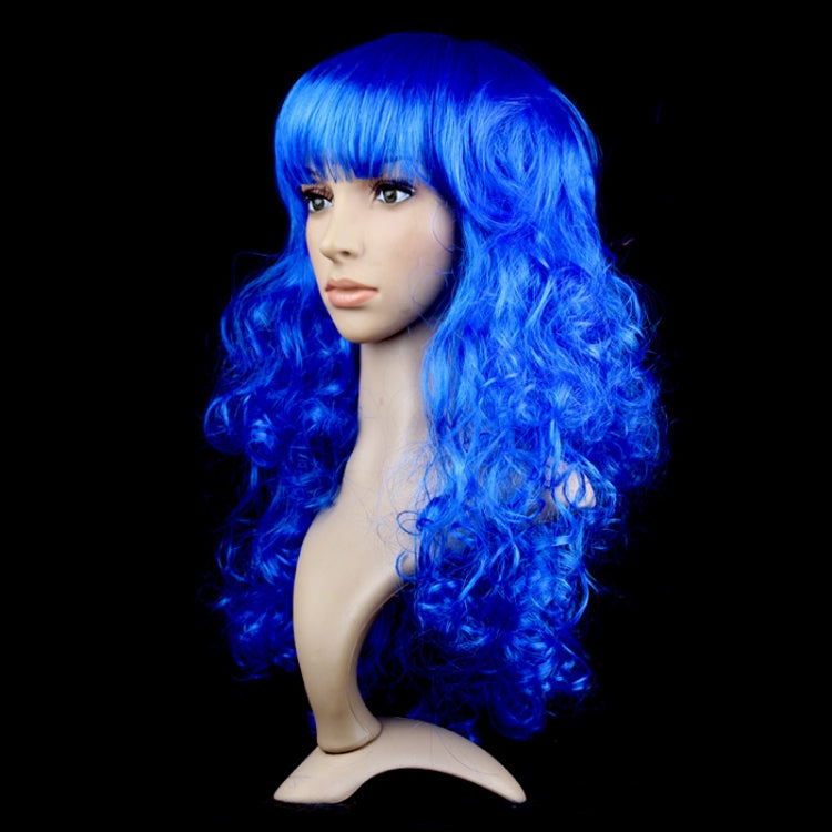 Colorful Wild-Curl Up Party Headwear Wavy Long PET Wigs For Female(Royal Blue) - free shipping - PMC TechLife - Order now!
