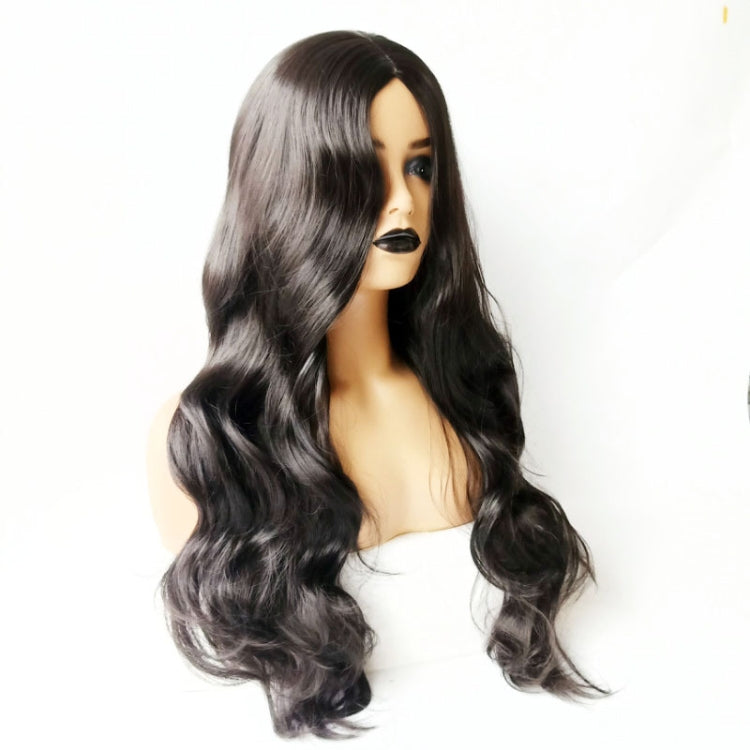 Centre-parted Big Curve Long Curls Wig Chemical Fiber Hair Full Headgear for Women (Black) - free shipping - PMC TechLife - Order now!